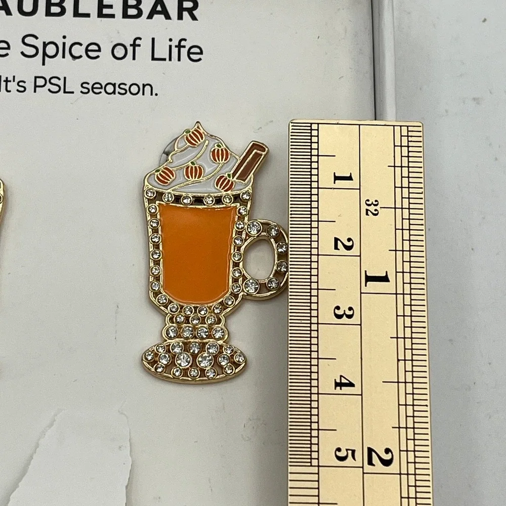 BAUBLEBAR Earrings The Spice of Life Pumpkin Latte‎ Rhinestone Enamel New PSL